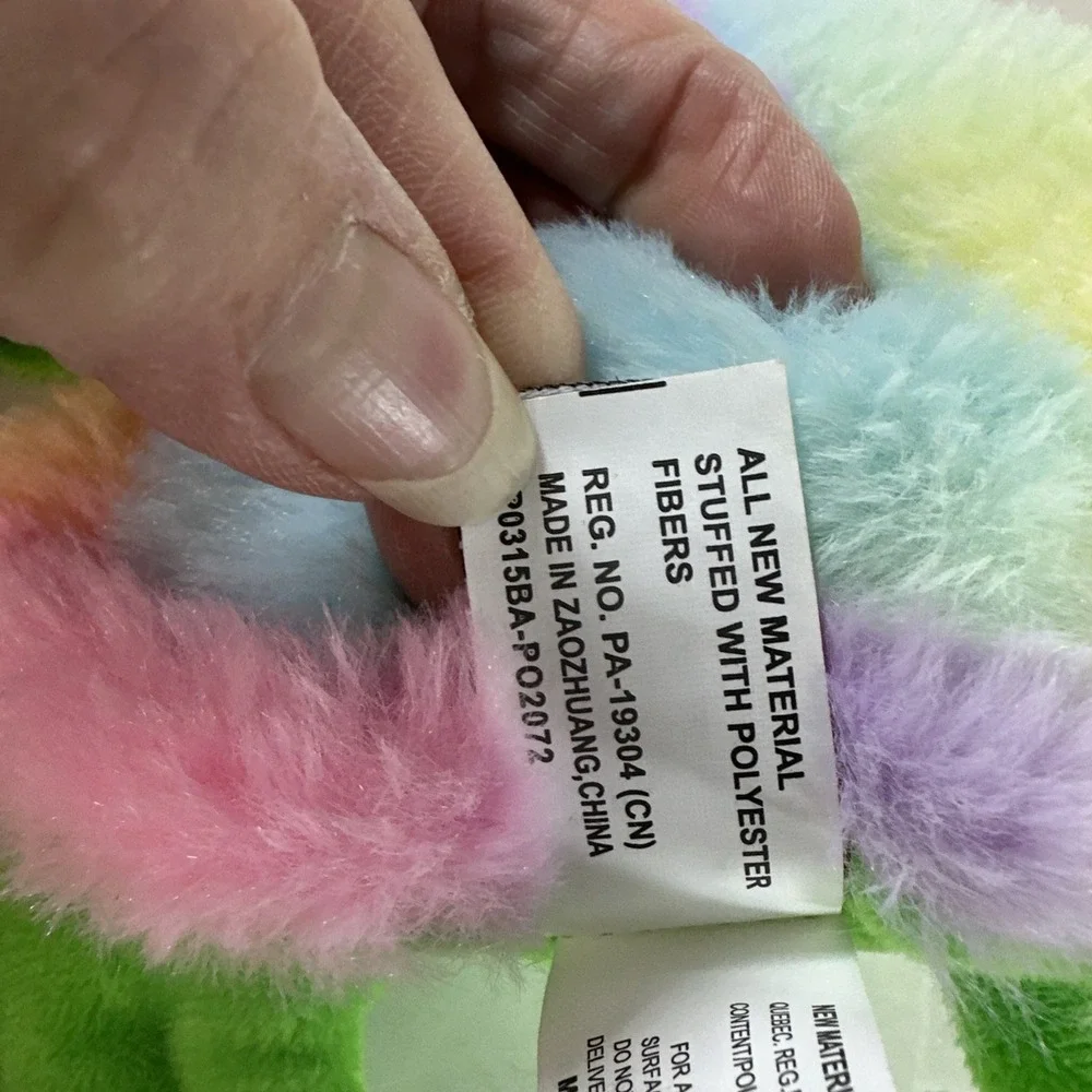 Fiesta Rainbow Sherbet Turtle Plush Glitter Eyes 7